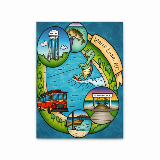 White Lake Postcard- Splash the Turtle