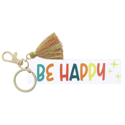JM Clear Acrylic Keychain - Be Happy