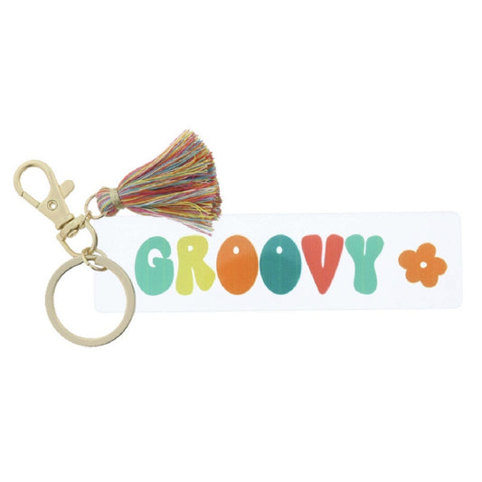 JM Clear Acrylic Keychain - Groovy