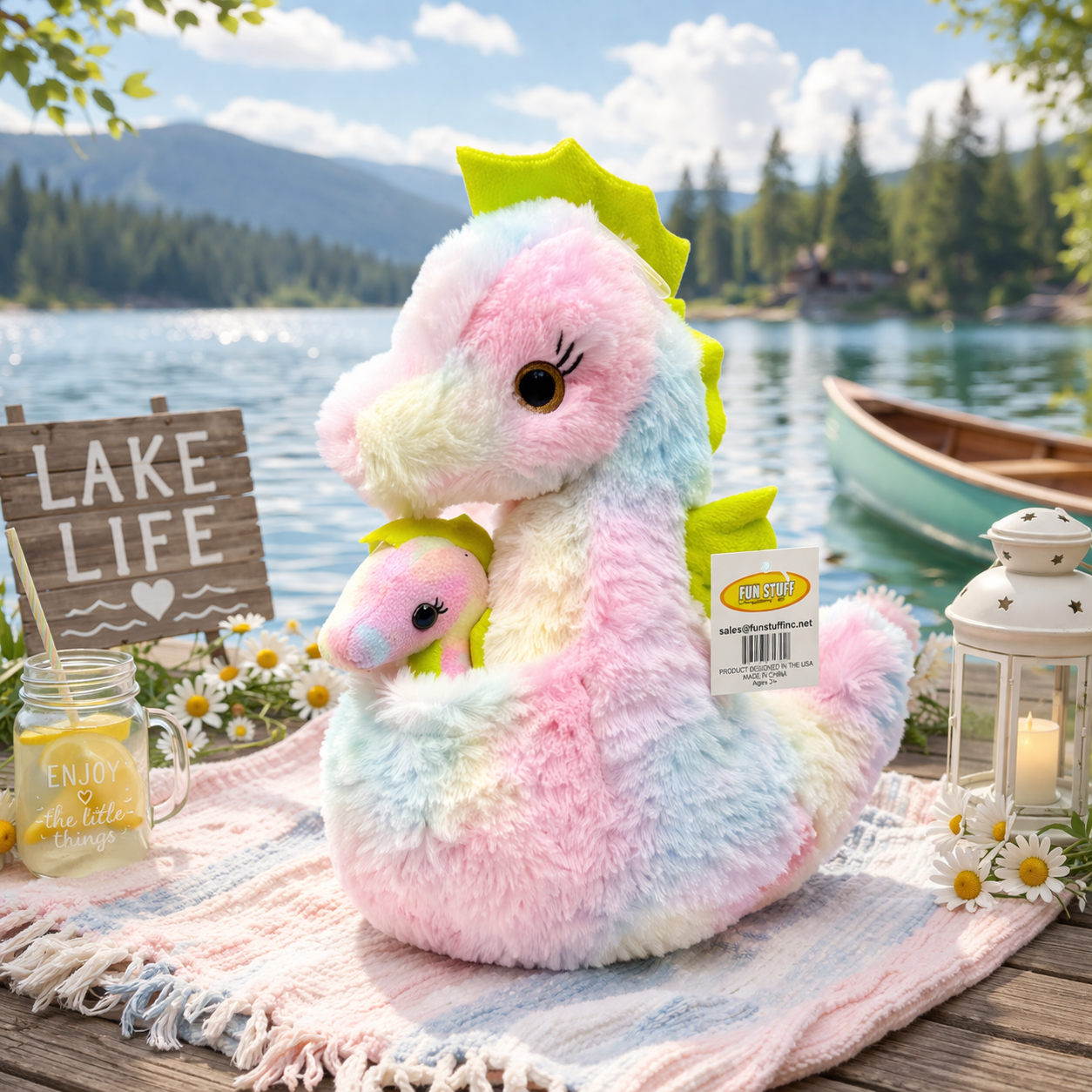 Plush Seahorse w/baby