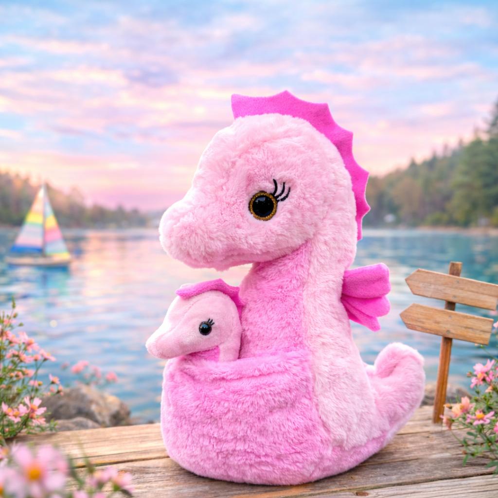 Plush Seahorse w/baby