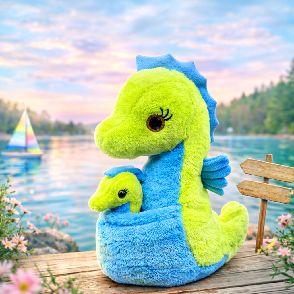 Plush Seahorse w/baby
