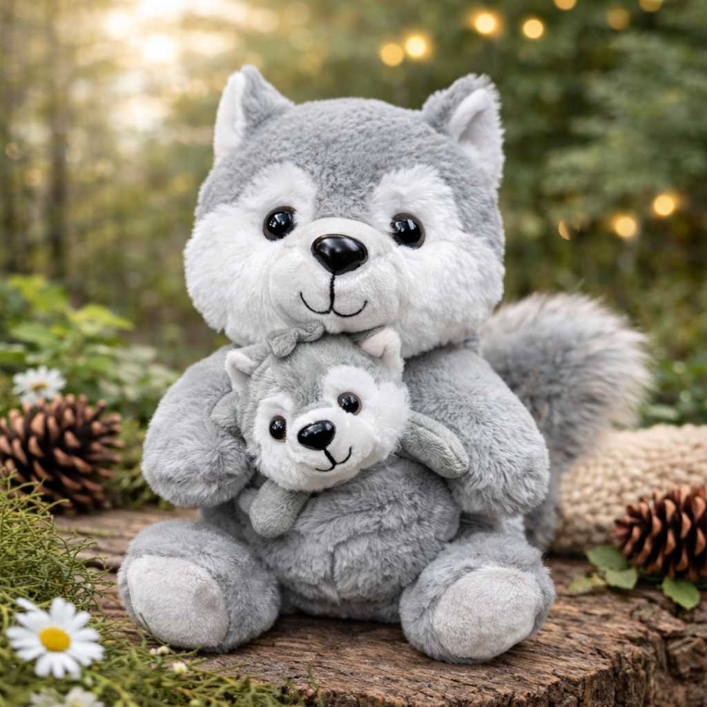 Plush Woodland Animals w/ Baby