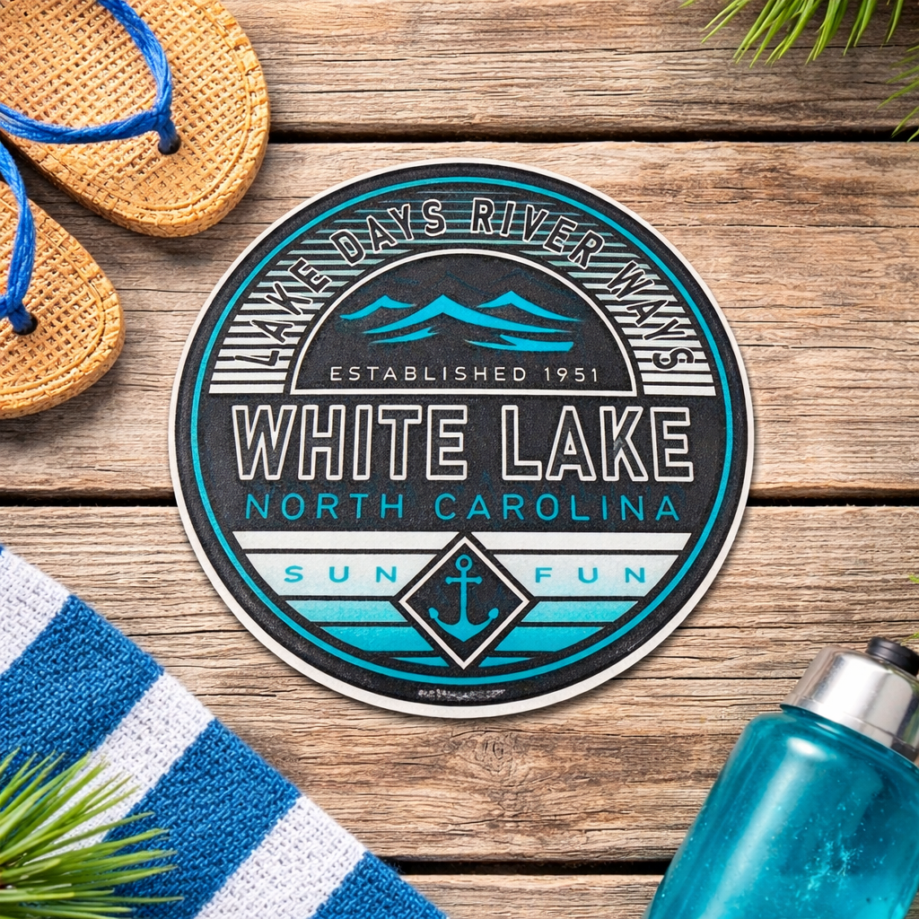 White Lake Sticker - Planetary Waves