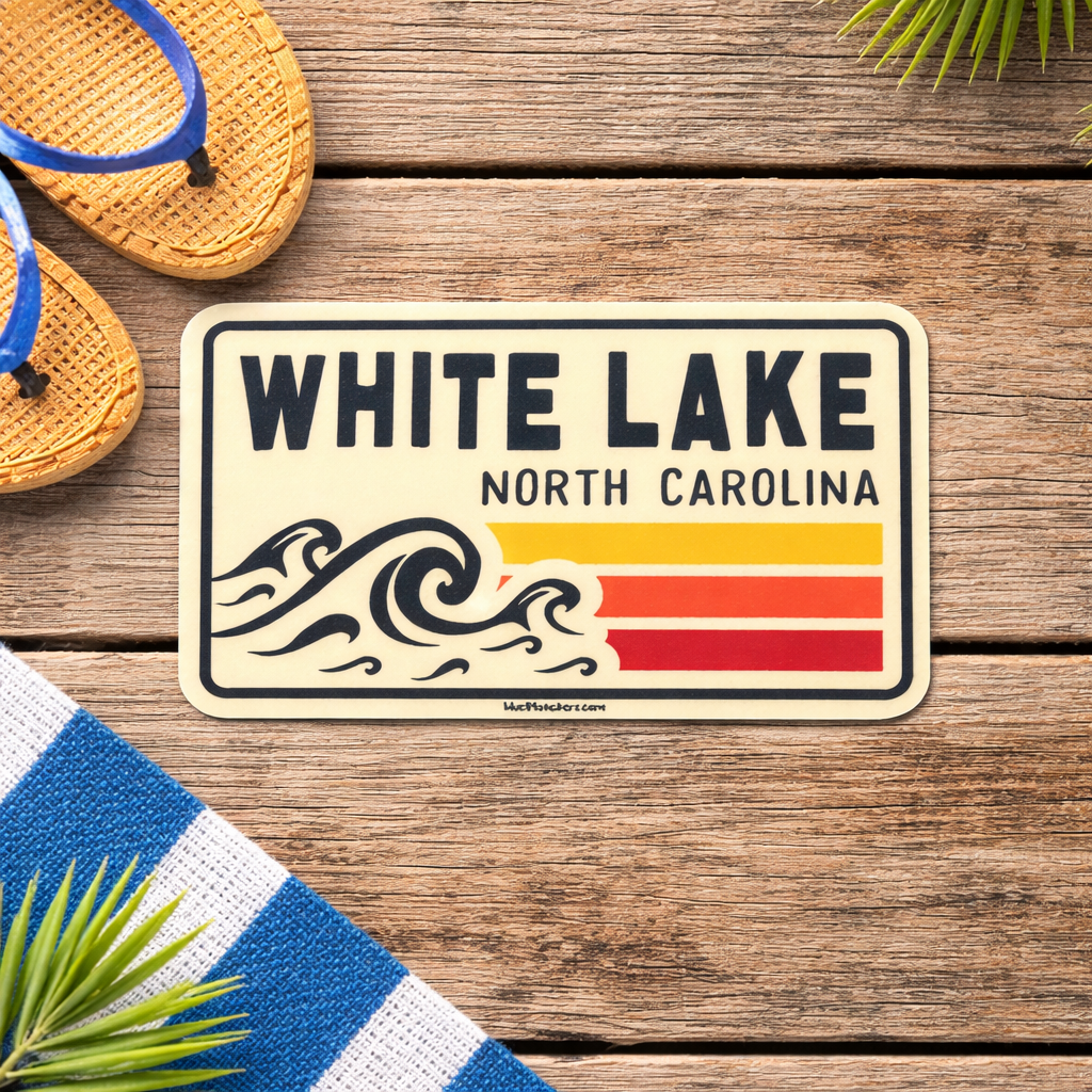 White Lake Sticker - Woven Waves