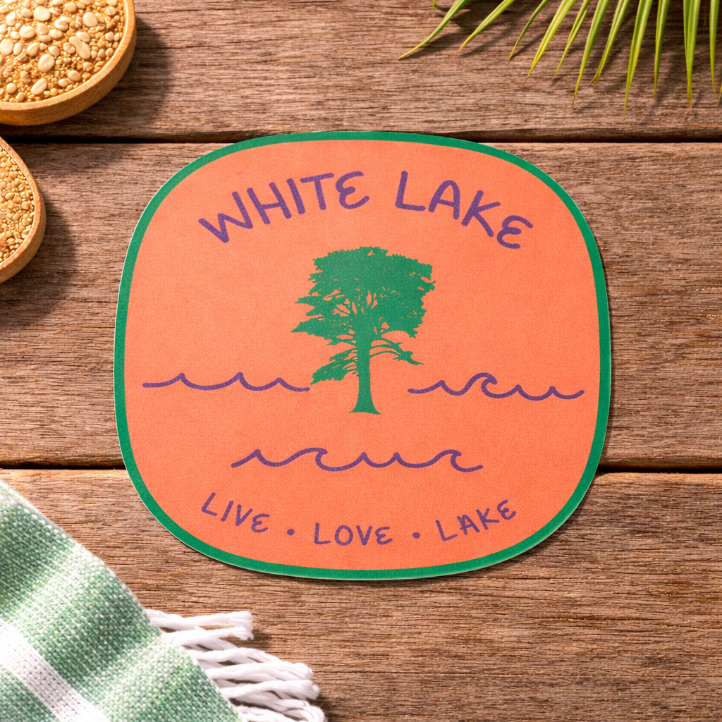 White Lake Sticker - Simply Happy