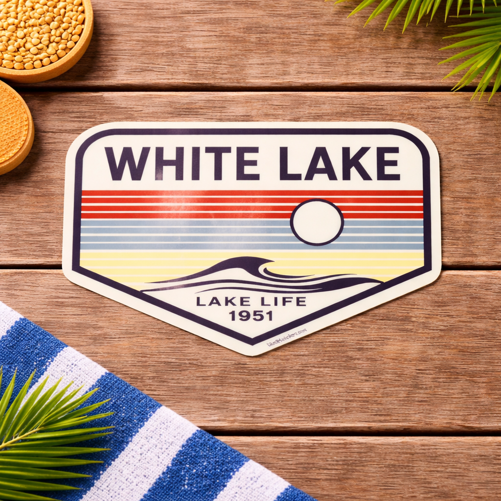 White Lake Sticker - McQueen Soft Wave
