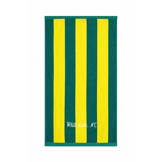 Adult Towel - Lime/Teal Cabana Stripe