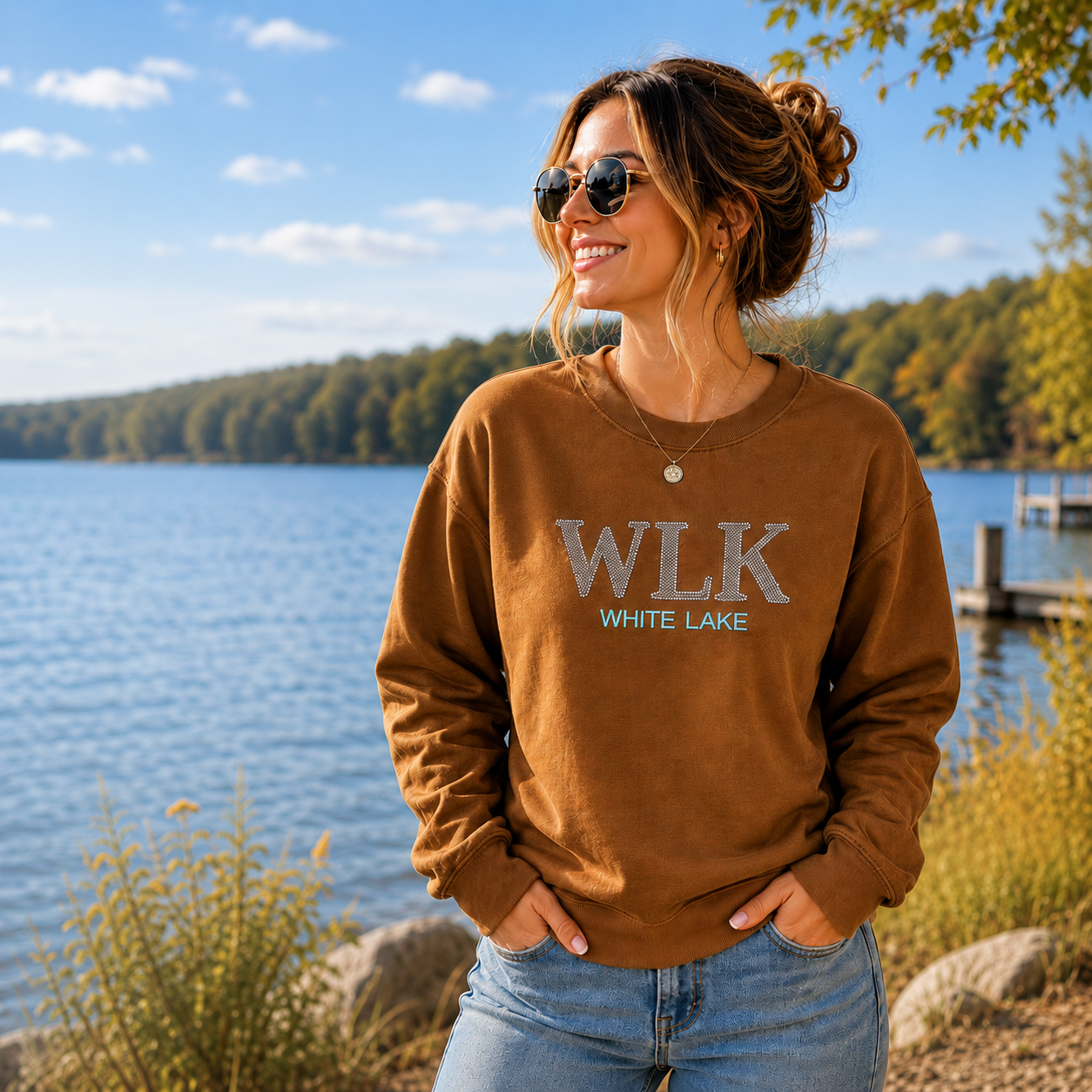 White Lake Crewneck - WLK White Lake Toffee