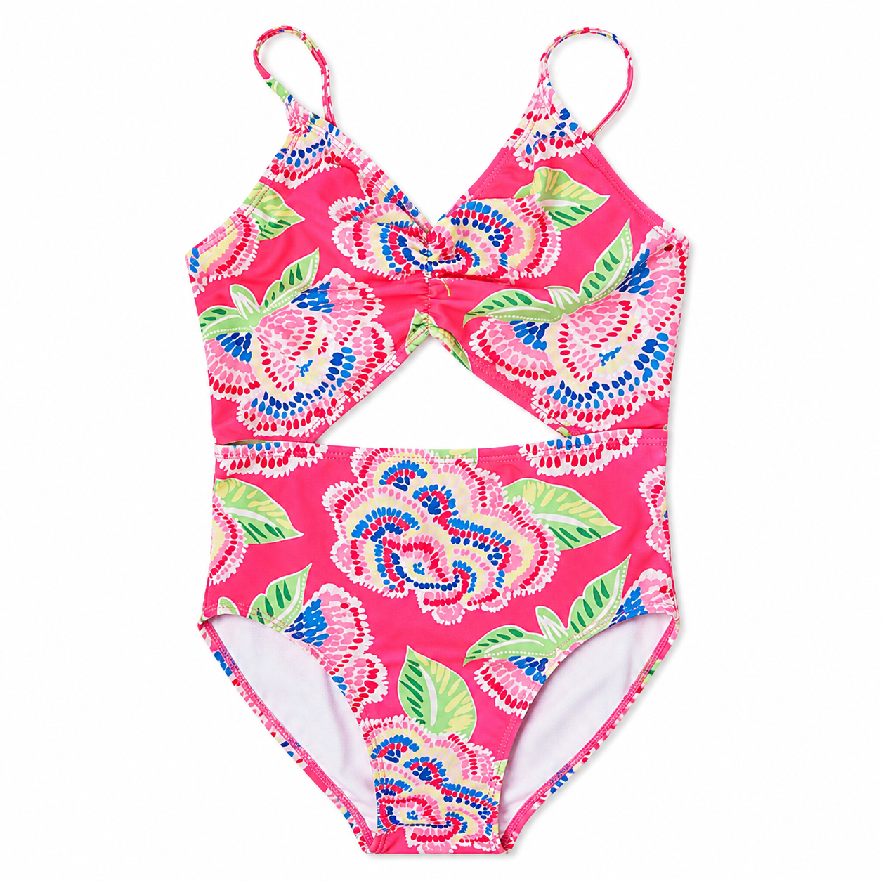 Girls Swimsuit - Floral Cutout