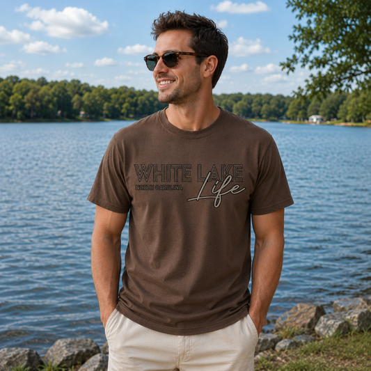 White Lake Tee - White Lake Life Espresso
