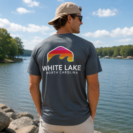 White Lake Performance Tee - Rainbow Wave