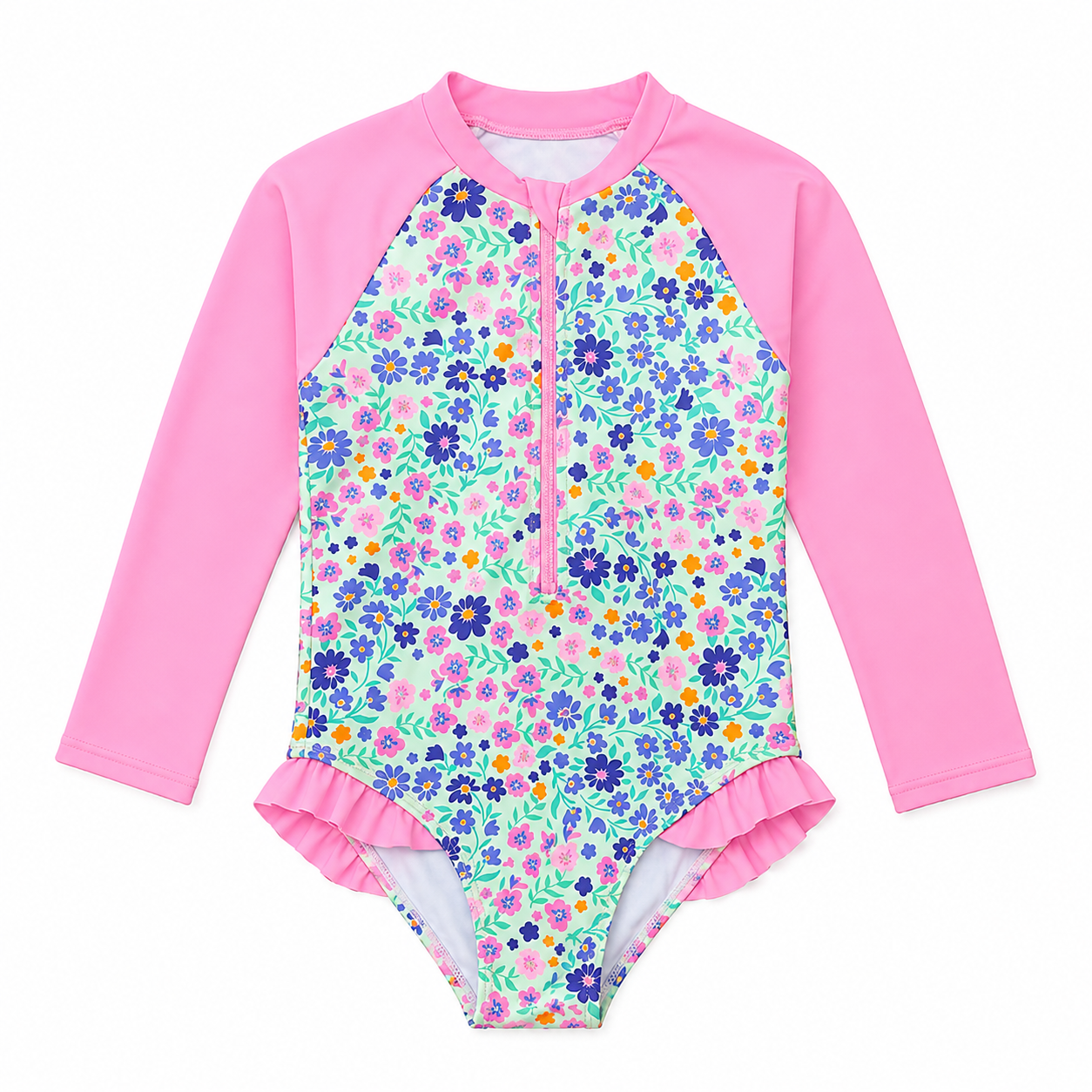 Girls Toddler Swimsuit - Long-sleeve Floral