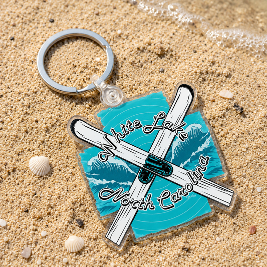 White Lake Keychain - Cross Skis