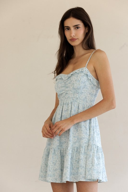Sweetheart Neckline Ruffled Dress
