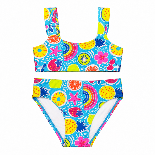 Girls Two Piece Swimsuit - Fruits