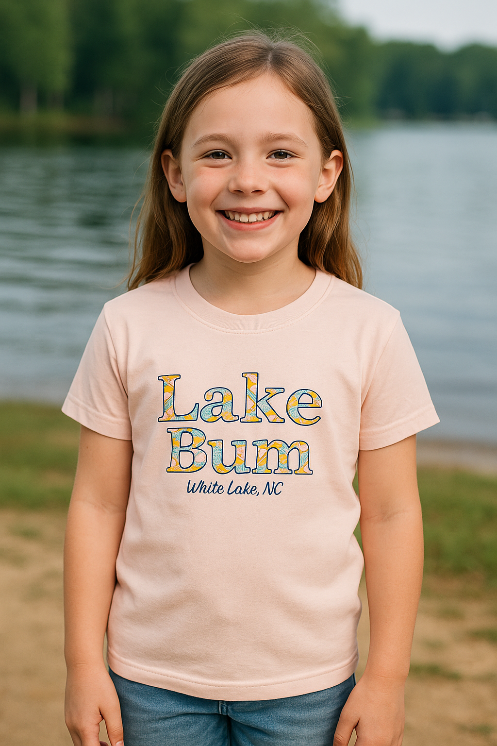 White Lake Tee Youth - Lake Bum Peach