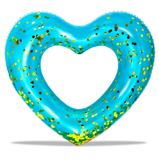 Heart Blue Gold Confetti Tube