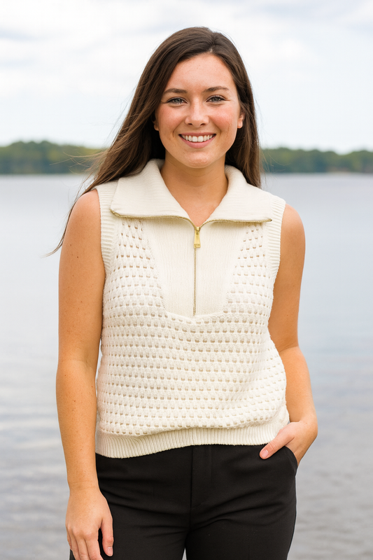Simply Southern Sweater Vest - Ivory