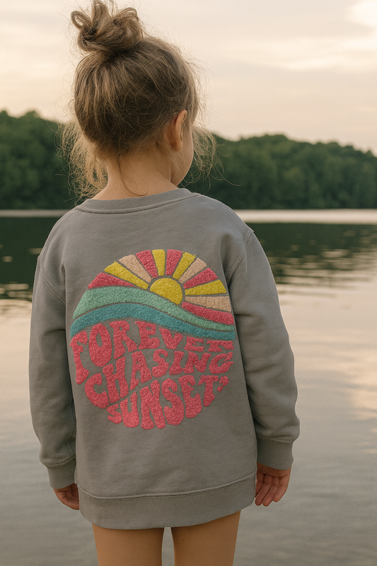 White Lake Crewneck Toddler- Chasing Sunsets Gray