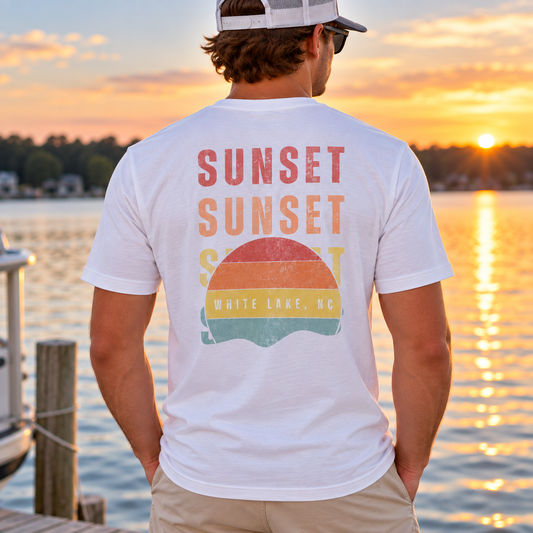 White Lake Sunset Short Sleeve Tee