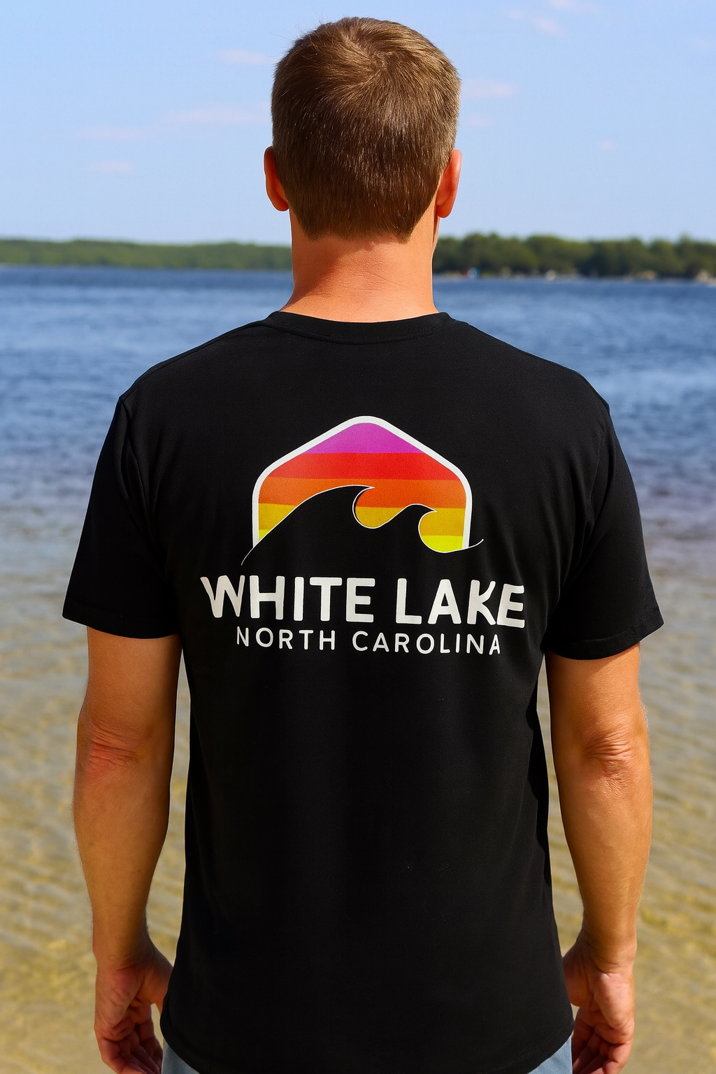 White Lake Tee - Rainbow Wave