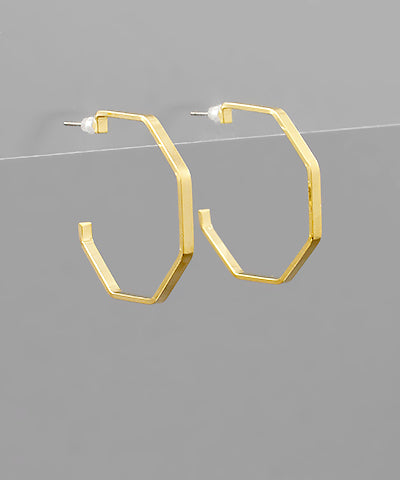 GS Polygon Gold Dipped Hoops