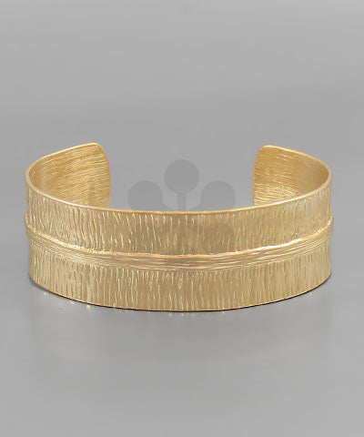 GS Textured Cuff Worn Gold