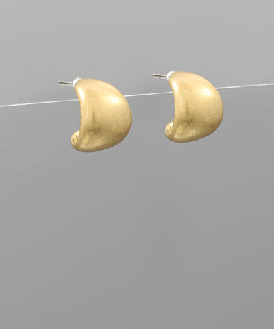 GS Worn Gold Metal Round Hoop Earrings