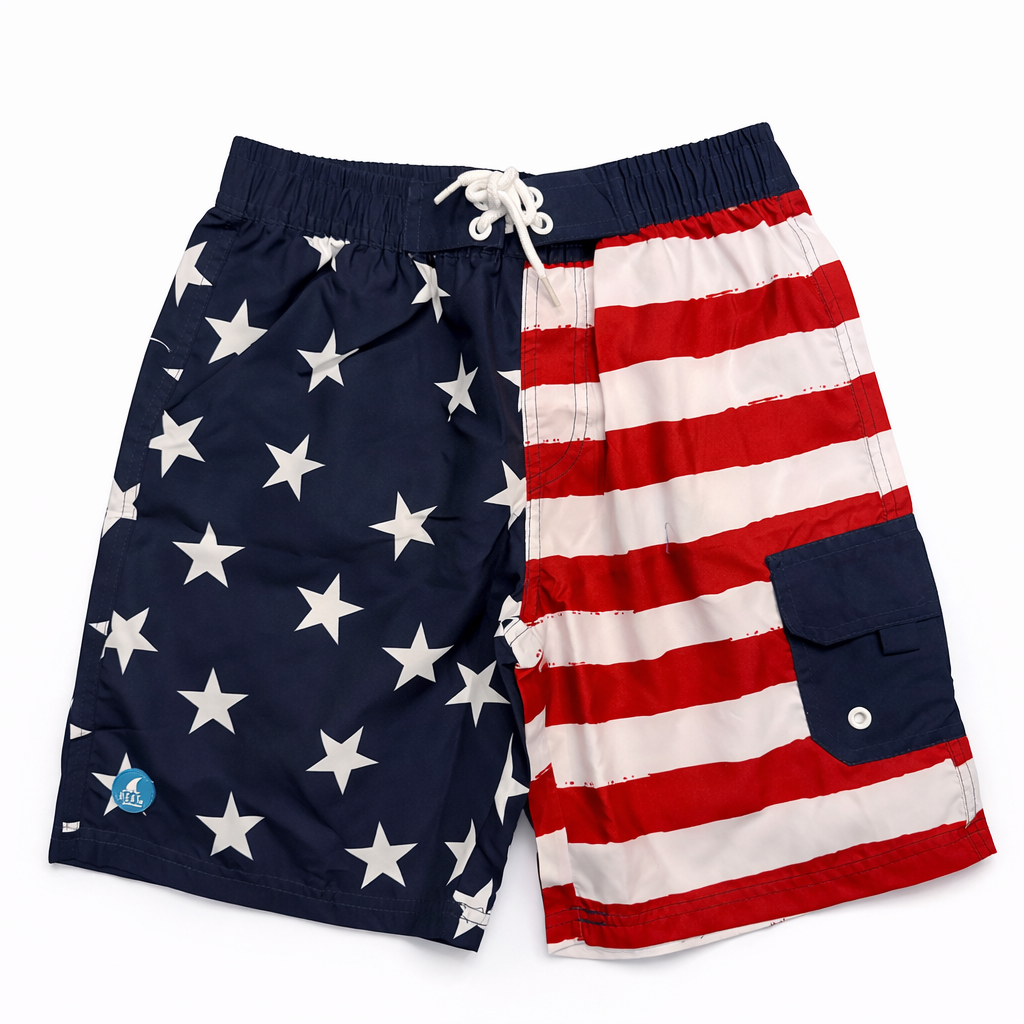 Boys American Flag Board Shorts