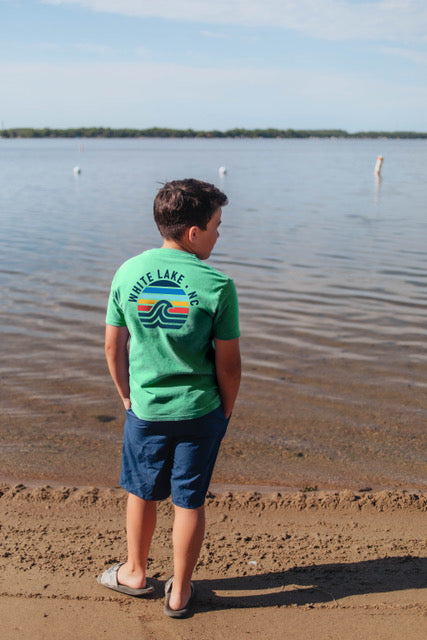 White Lake Pampers Wave SS Youth Tee - Seafoam