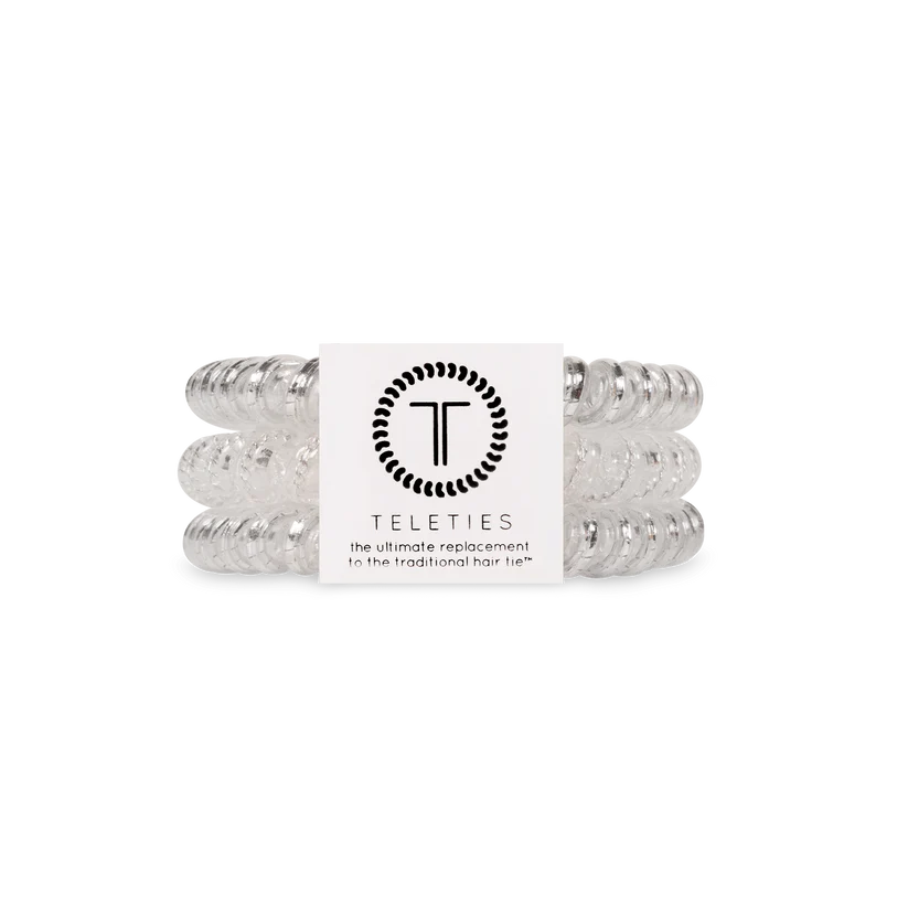 Teleties Small Hair Ties - Silver Slay