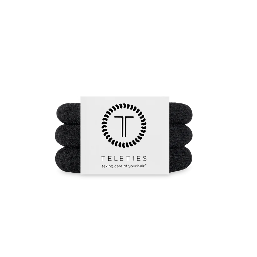 Teleties Small Nylon Hair Ties - Jet Black