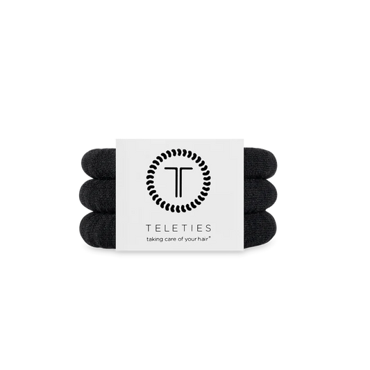 Teleties Small Nylon Hair Ties - Jet Black