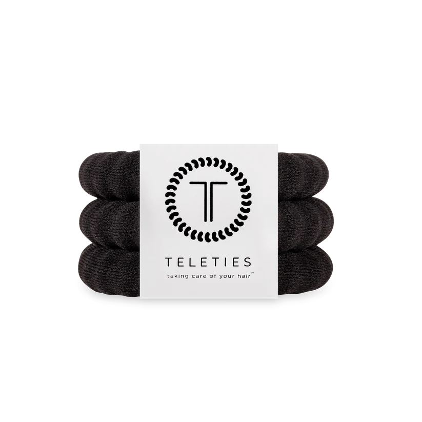 Teleties Large Nylon Hair Ties - Jet Black