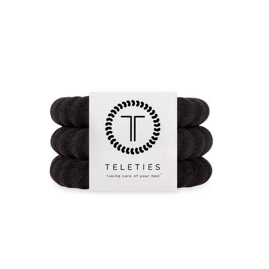 Teleties Large Nylon Hair Ties - Jet Black