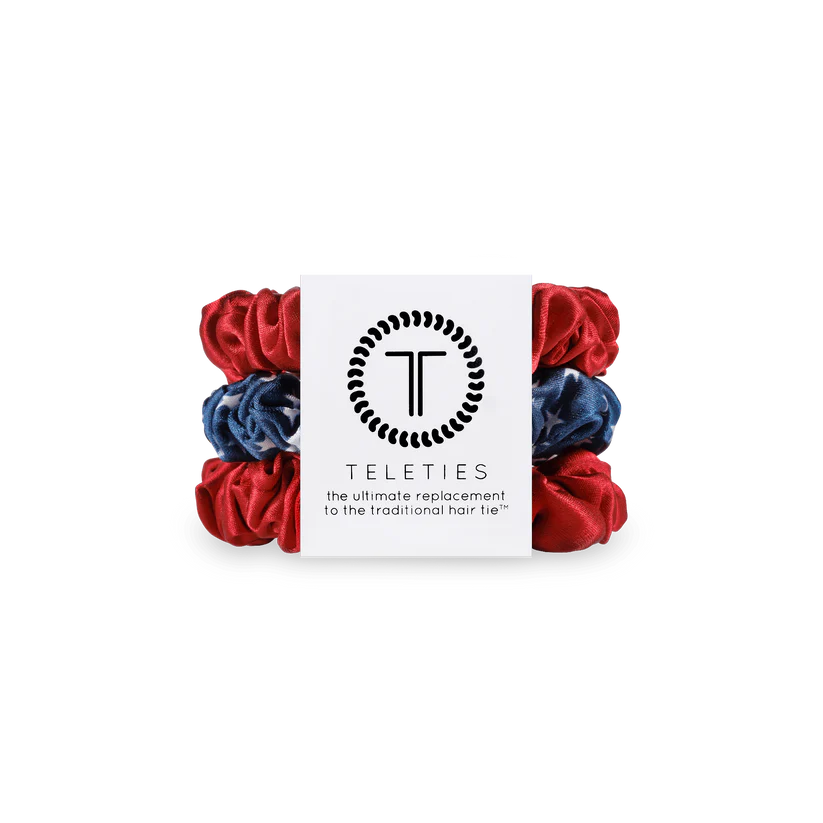 Teleties Small Silk Scrunchies - Independence Bae