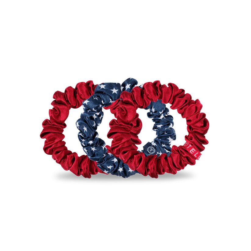 Teleties Small Silk Scrunchies - Independence Bae