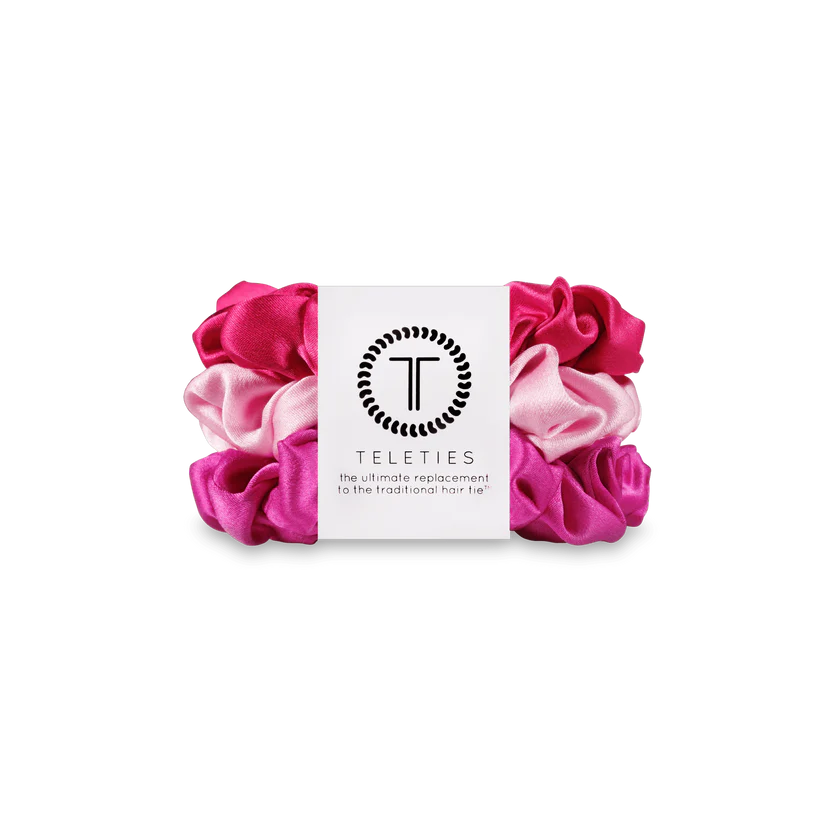 Teleties Small Silk Scrunchies - Rose All Day
