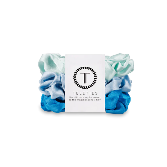 Teleties Small Silk Scrunchies - Blue My Mind