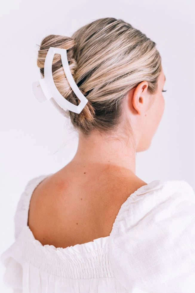 Teleties Large Open Claw Hair Clip - Coconut White