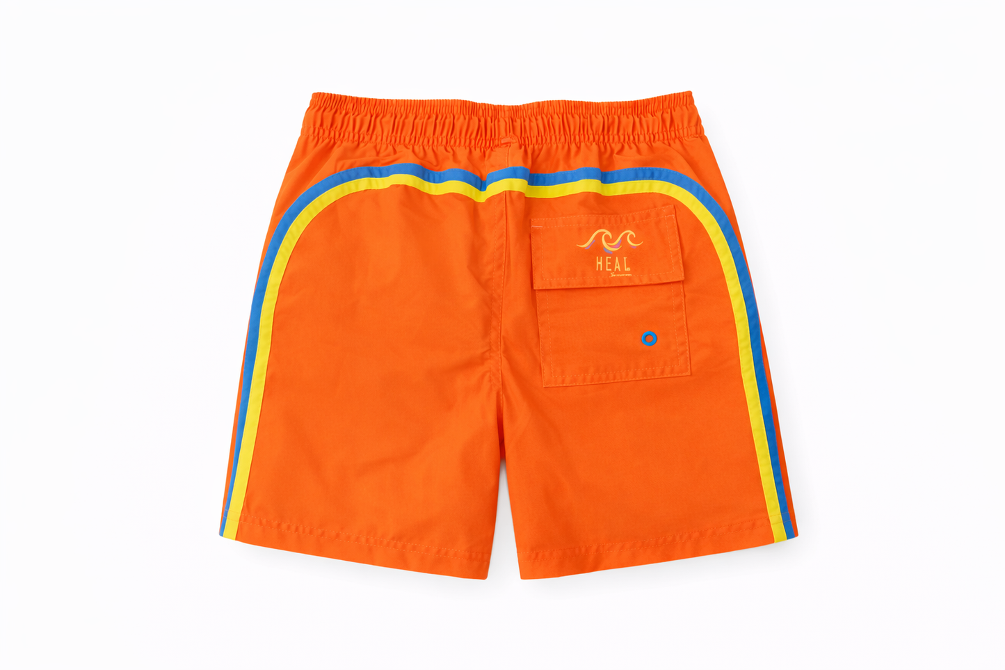 Boys Double Stripe Swimsuit - Orange