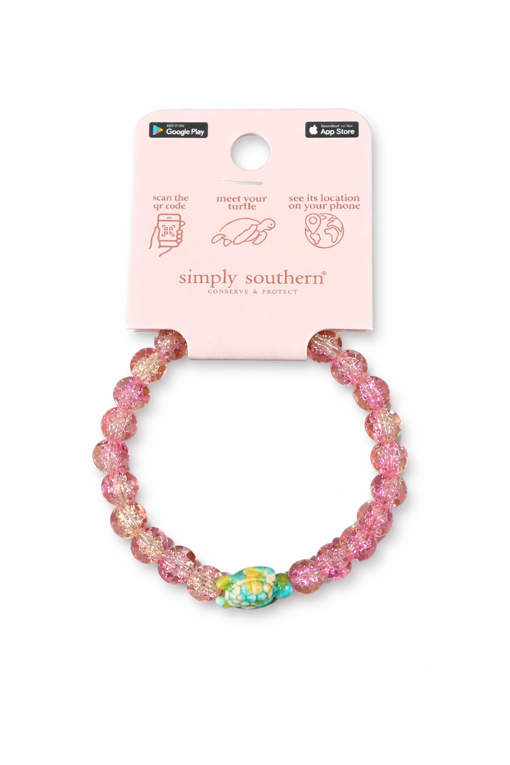 Simply Southern Turtle Tracker Bracelet- Pink Sunrise