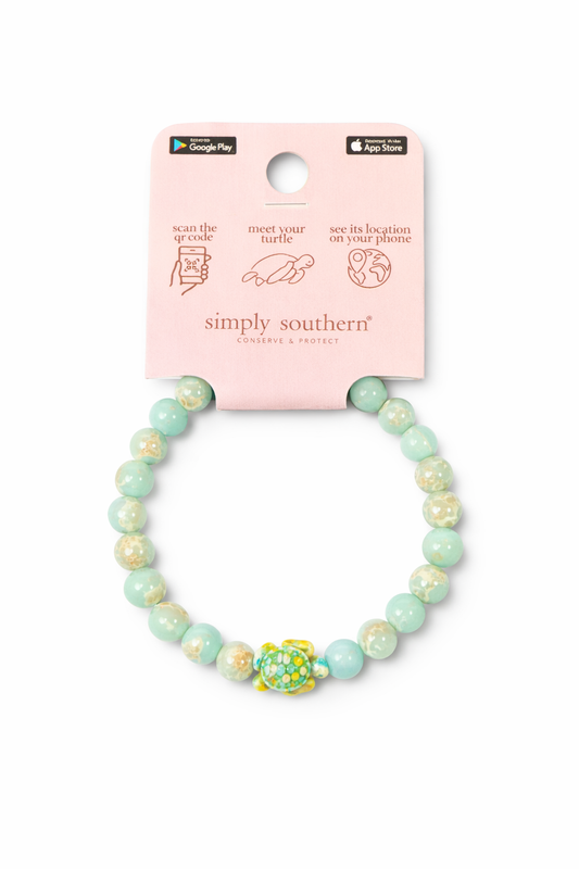 Simply Southern Turtle Tracker Bracelet- Seafoam