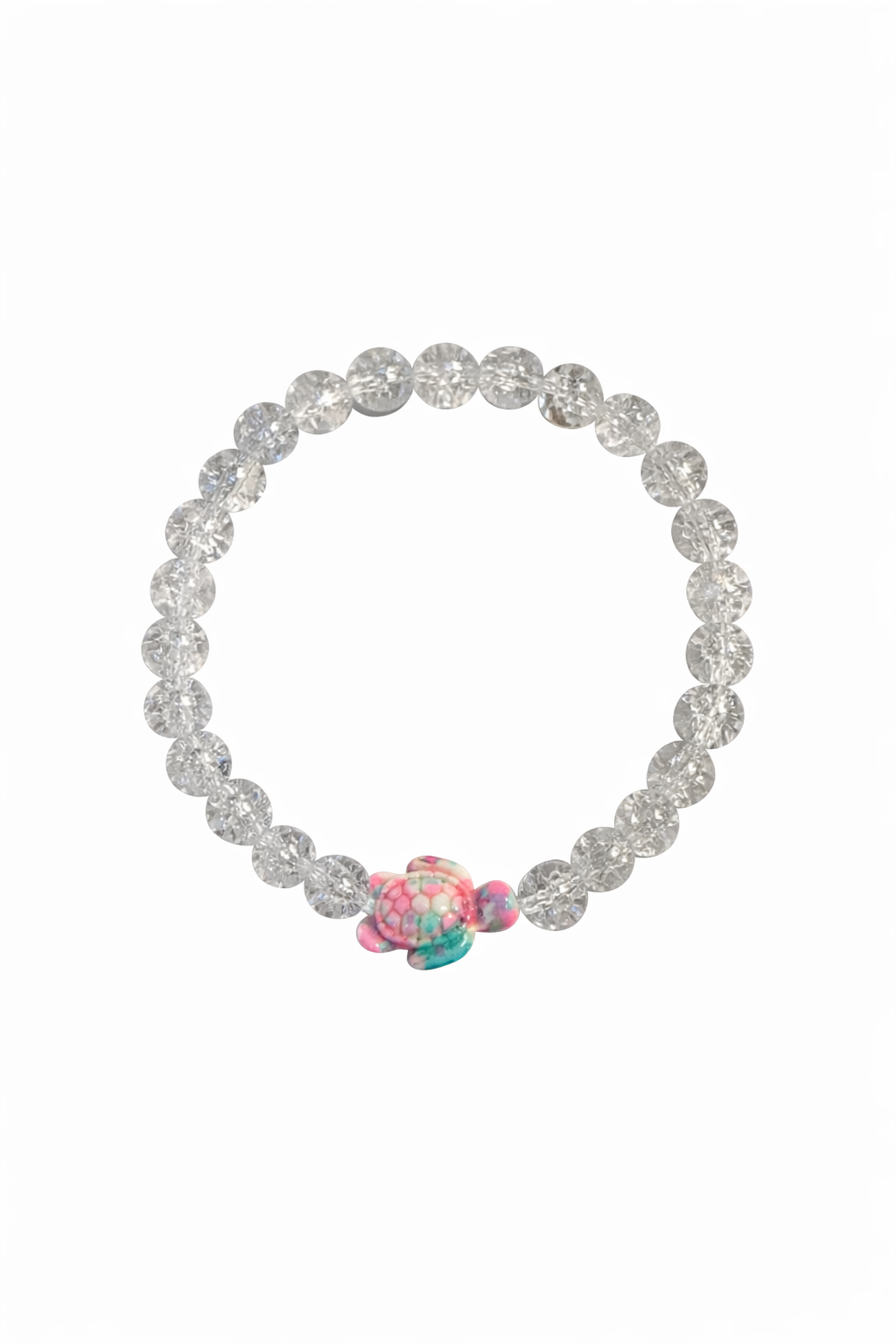 Simply Southern Turtle Tracker Bracelet- Clear Crackle