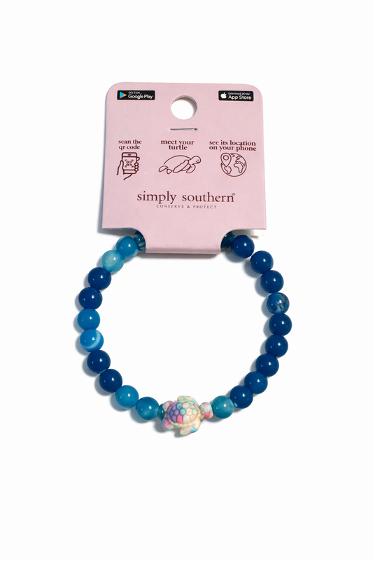 Simply Southern Turtle Tracker Bracelet- Blue Tones