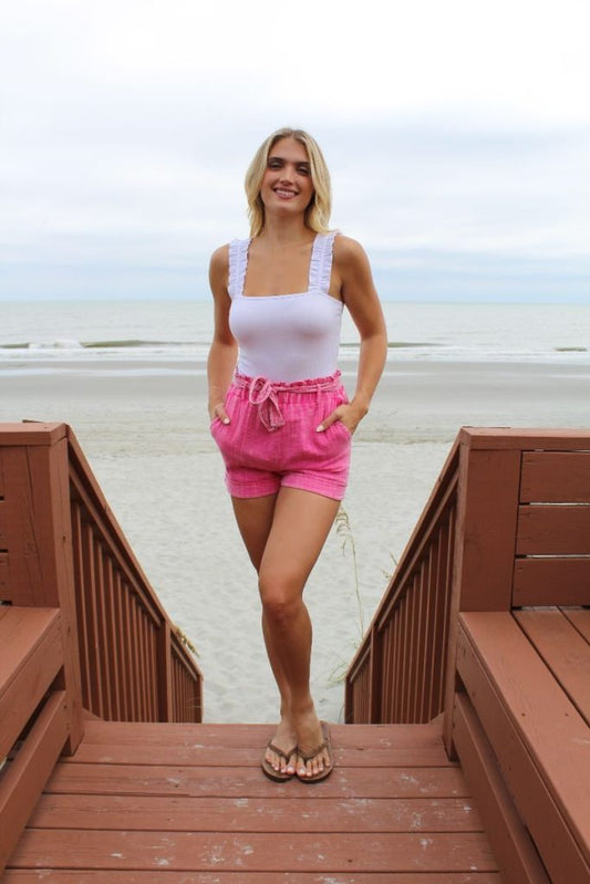 Women's Gauze Shorts - Hot Pink