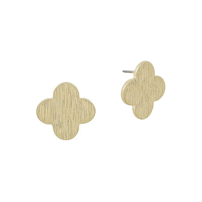 Gold Clover Stud Earrings