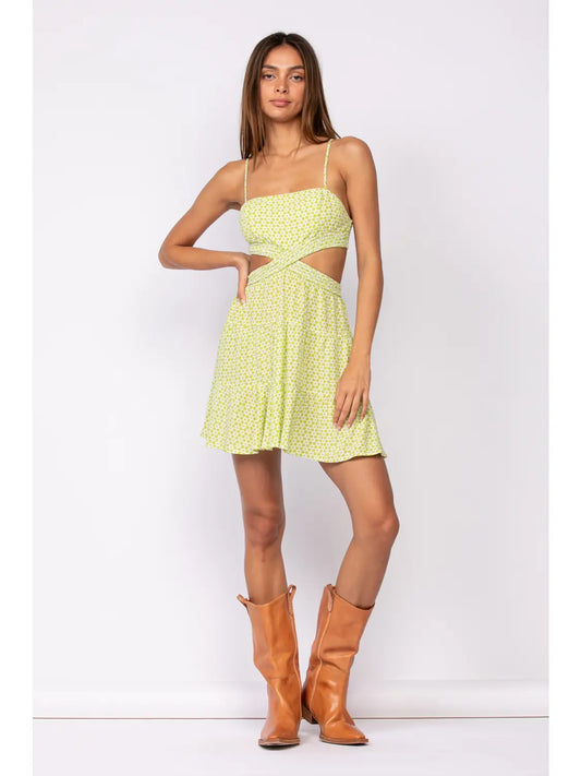 Floral Twisted Smocked Mini Dress