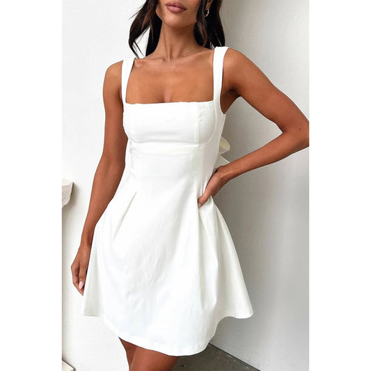 Solid Sleeveless A-Line Dress